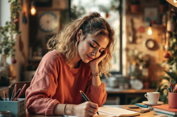 Girl at desk
